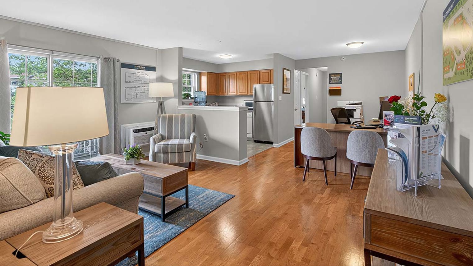The Hills at Lehigh Model Living Room and Kitchen