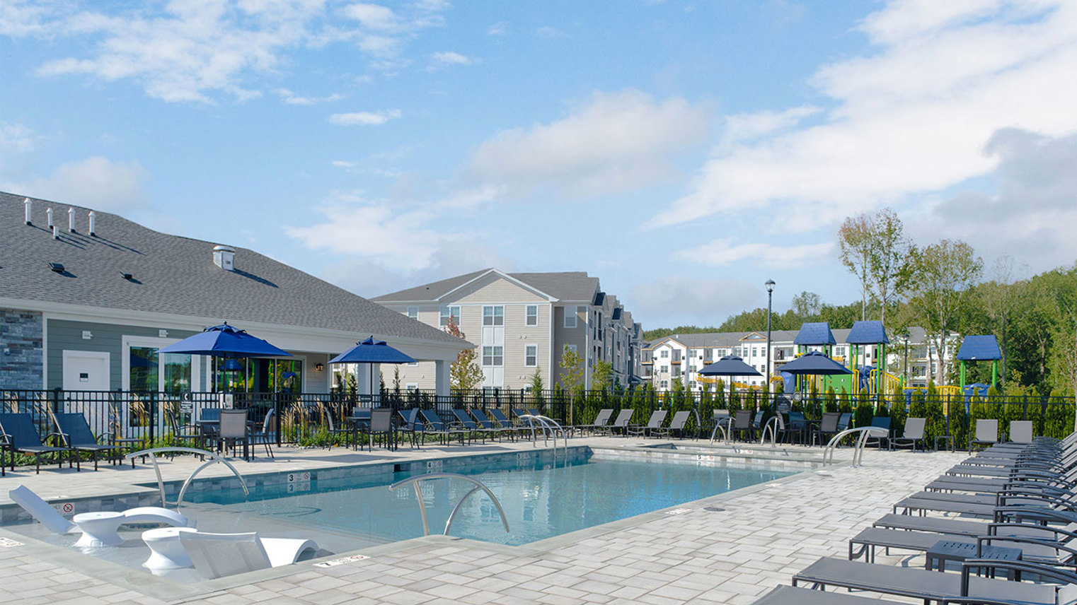 The Ridge at Readington Outdoor Heated Pool with Tanning Ledge and Spa