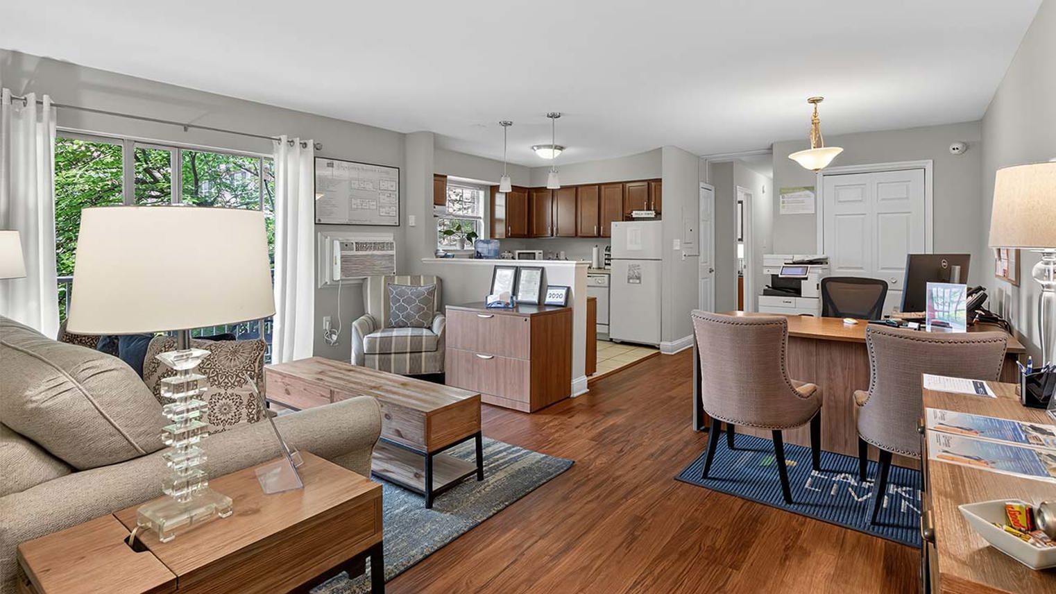 Waters Edge Apartments Model Living Room Dining Room And Kitchen