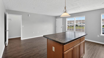 The View at Mackenzi 2 Bed 2 Bath Kitchen Island And Living Room