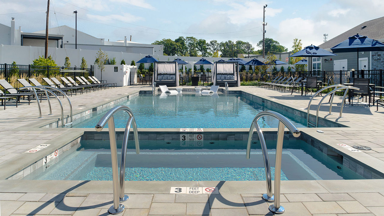 The Reserve at Crosswicks Outdoor Heated Pool with Tanning Ledge and Spa
