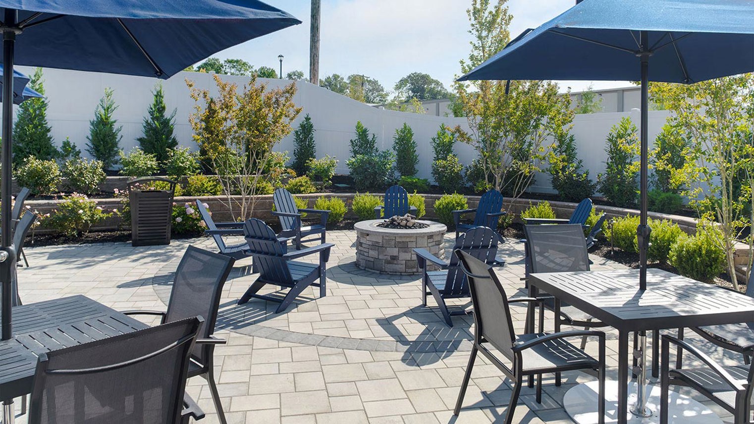 The Reserve at Crosswicks Gated Pool Area with Fire Pit
